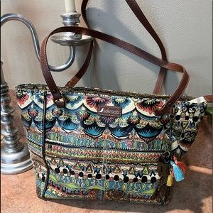 Beautiful tote bag with a bohemian style beautiful print colors Luce lake new